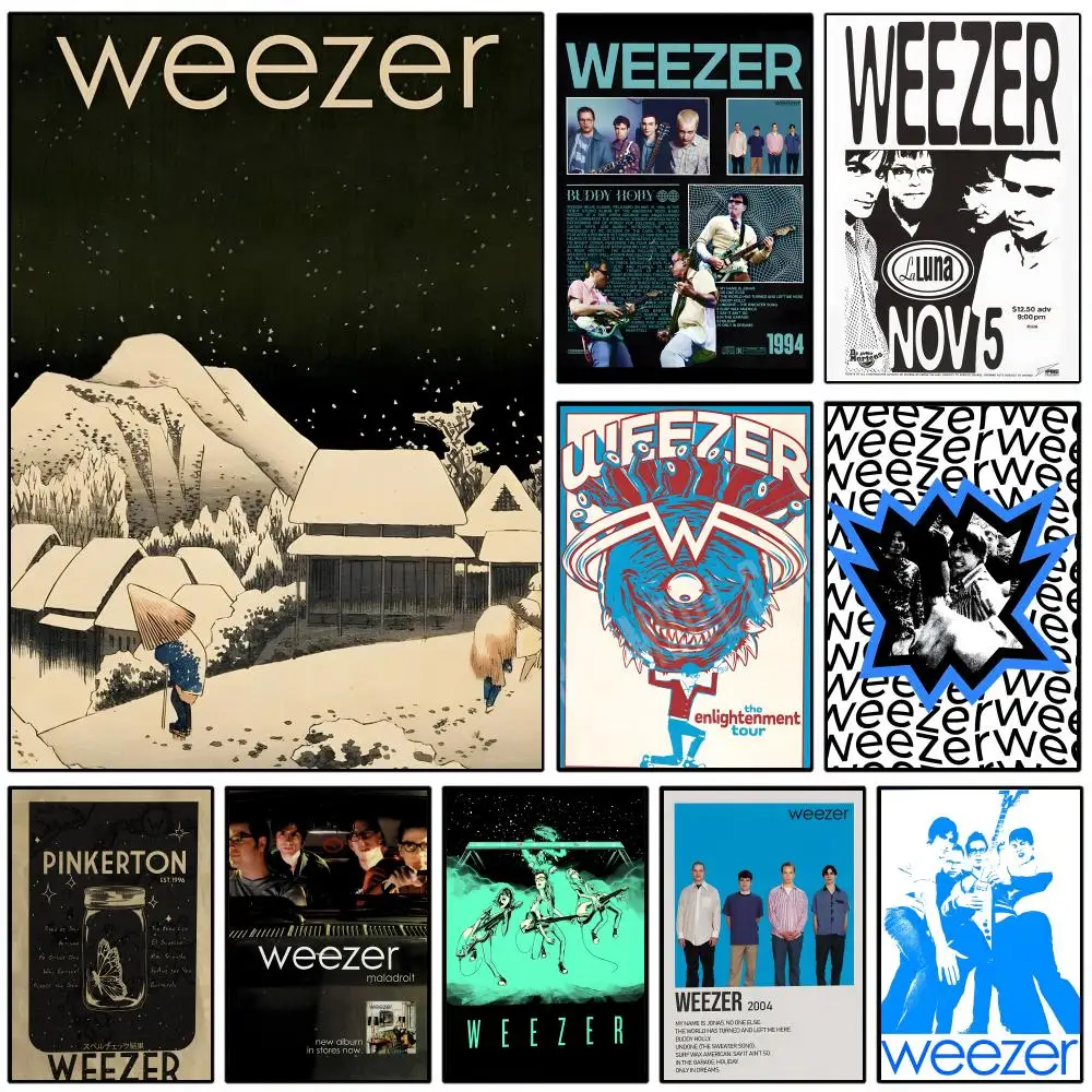 Pôster do cantor da banda W-Weezer, arte autoadesiva, adesivo de papel à prova d'água, decoração de parede para café
