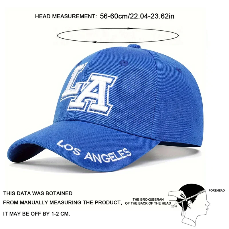 للجنسين لوس أنجلوس إلكتروني التطريز قبعات البيسبول ربيع الخريف في الهواء الطلق قابل للتعديل قبعات عادية الهيب هوب واقية من الشمس قبعة قبعة رياضية