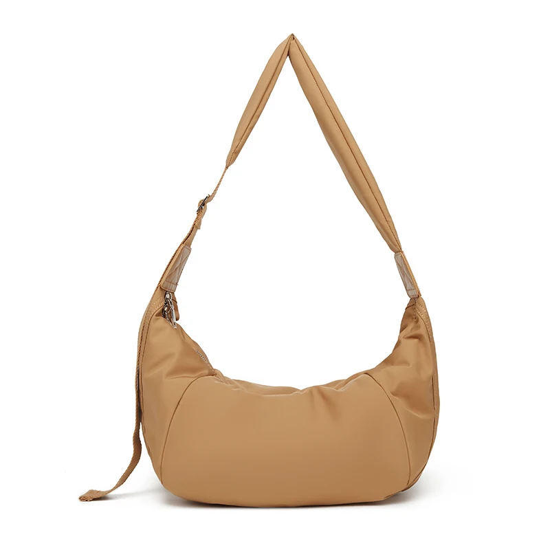 Bolsa de ombro multibolso hobo para mulheres, trabalho nas axilas, bolsa crossbody crescente, sacolas leves femininas, bolsa de lona, nylon