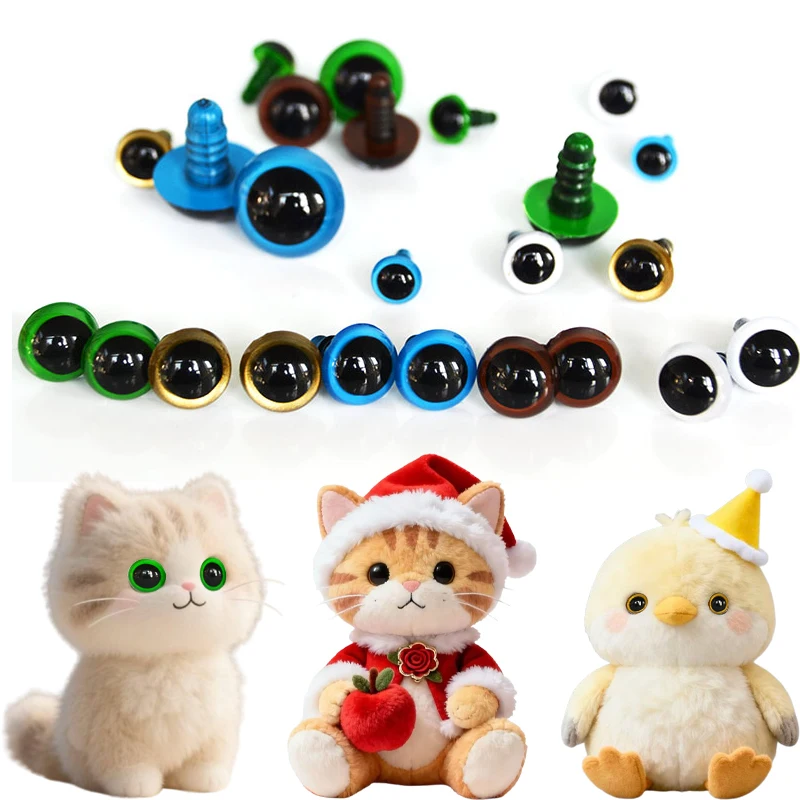 

20 шт. цветные защитные глаза, хрустальные глаза, подходящие для плюшевых кукол, глаза из шерстяного фетра, подходят для амигуруми, связанных крючком, животных cra