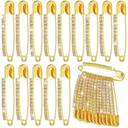 Gold Rhinestone Safety Pins Brooches Sweater Shawl Clips For Women Clothing Hat Accessory For Women