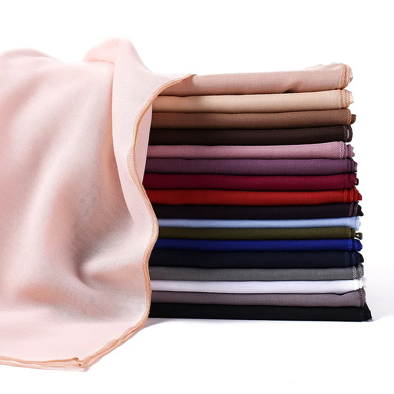 2024 110*110cm Fashion Women Solid Cotton Headscarf Hijab Muslim Large Square Towel Shawl Islamic Hijabs Arab Wrap Head Scarves