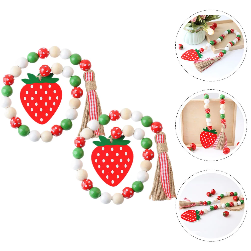 

2 Pcs Home Decoration Beaded Garland Colorful Wooden Garlands with Tassels Baby