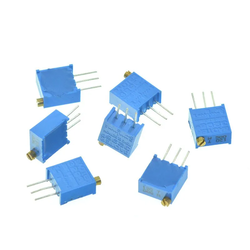 10Pcs 3296W 50 100 200 500 1K 2K 5K 10K 20K 50K 100K 200K 500K 1M Ohm 103 100R 200R 500R Trimpot Trimmer Potentiometer 3296