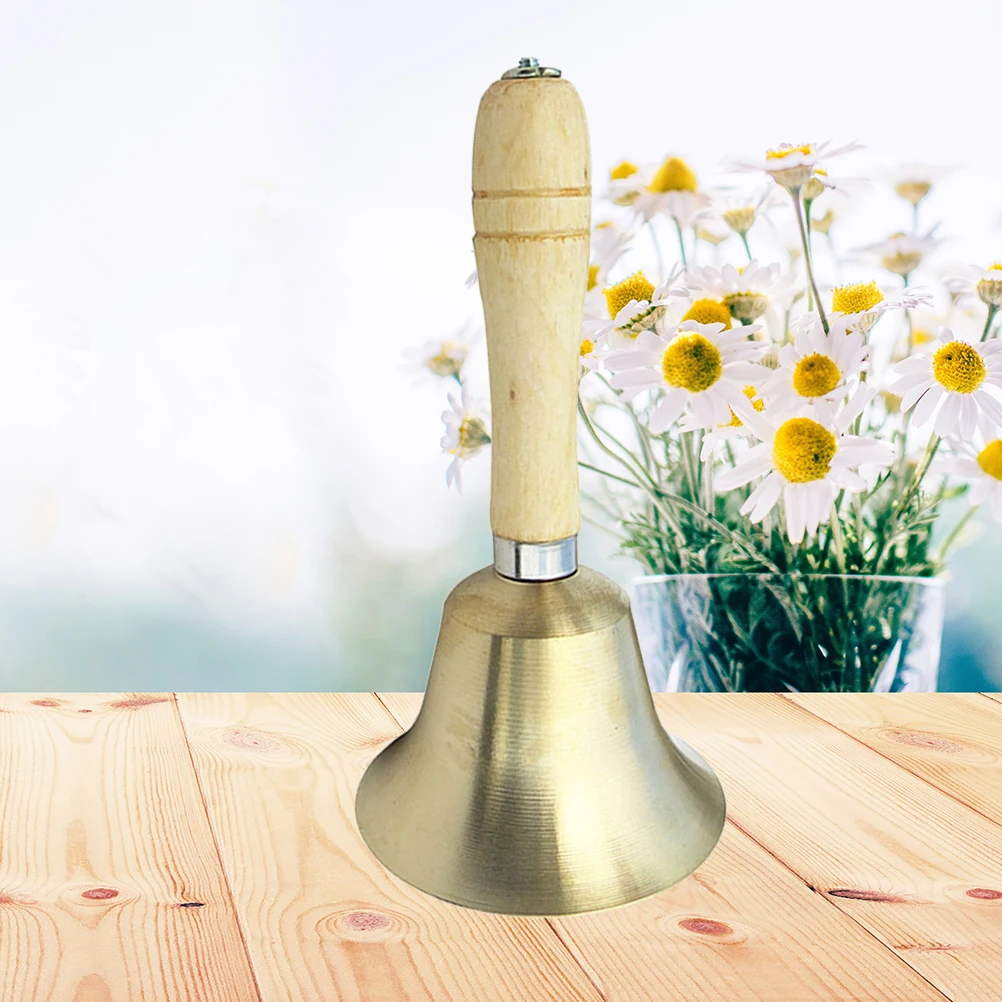 1pc Wooden Handle Bell Stick Shaker Bell Musical Instruments For Newborns 8Cm Visual Stimulation Bright Colors Fine Motor Skills