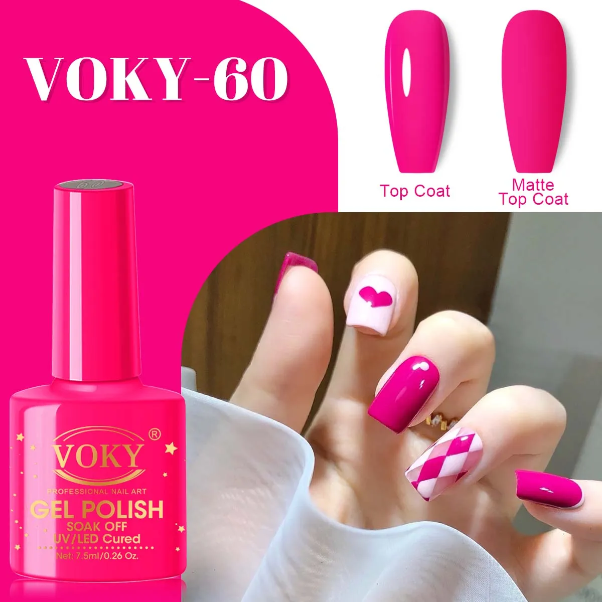 VOKY 7.5ml New Green/Rose gel nail polish Spring/Summer Semi-permanent nail Soak UV/ LED Nail Art Gift