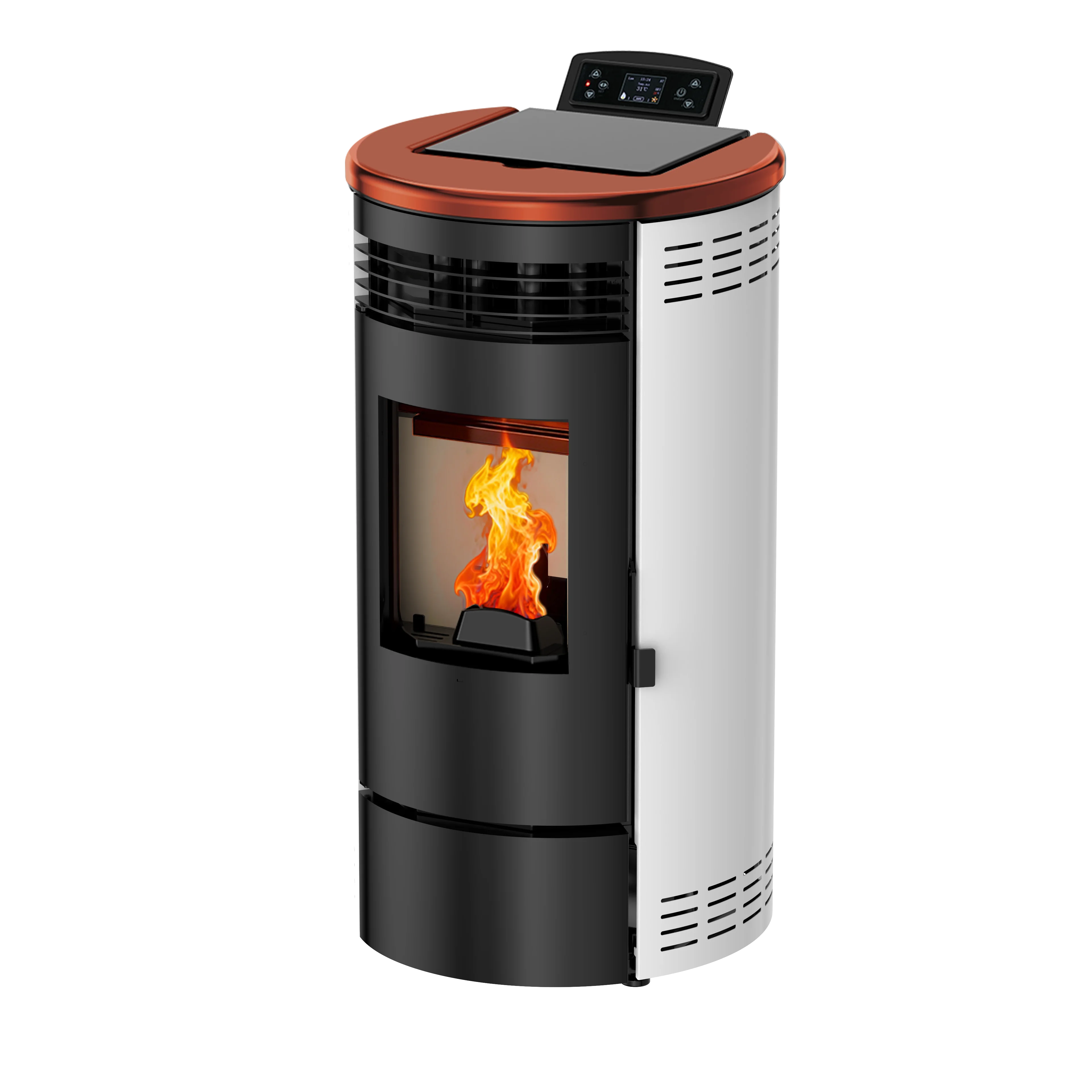 ECO-DESIGN 89% High Efficiency Sealed Combustion Modern Wifi Control Inoor Wood Pellet Stove with Ceramic Top Cover