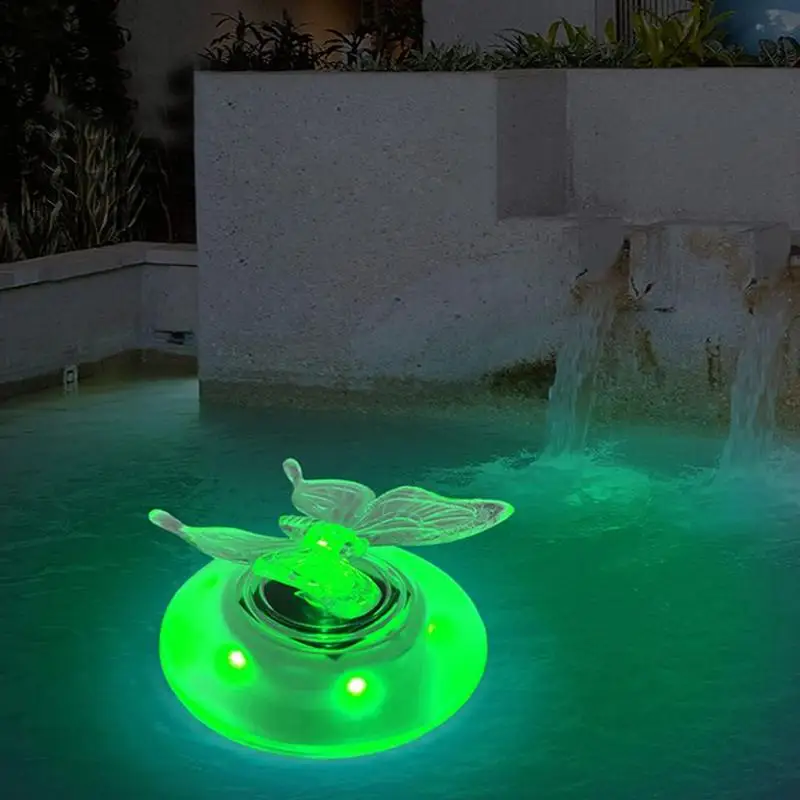 

Solar Floating Pool Lights Waterproof Swimming Pool Lamp Colorful LED Butterfly And Dragonfly Light Floating Fountain Pool Decor