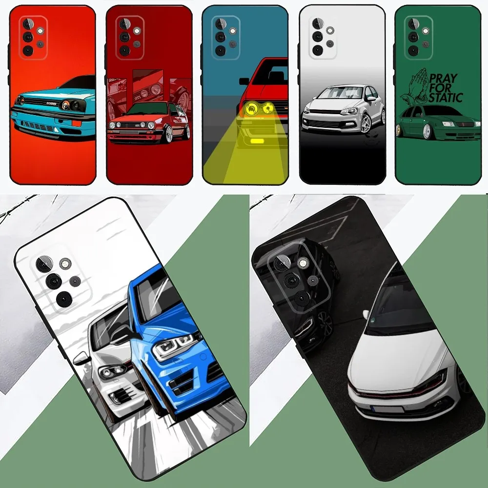 Cool V-VolkswagenES-Golf Car   Phone Case For SamsungS24,23,22,21,S20 ,Pro10,S30Plus,S9,20lite Ultra Black Cover