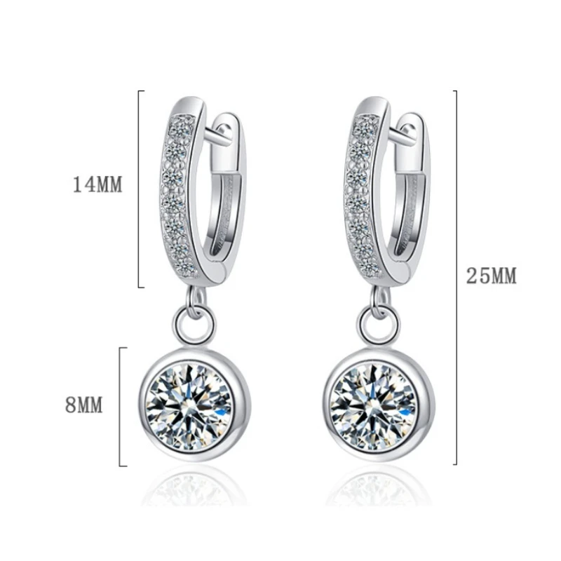 Neue Ohrringe aus 925er-Sterlingsilber, Moissanit, schlicht, für Frauen, exquisite Freundin, Hochzeit, Verlobung, Schmuck, modische Geschenke – Detail 4