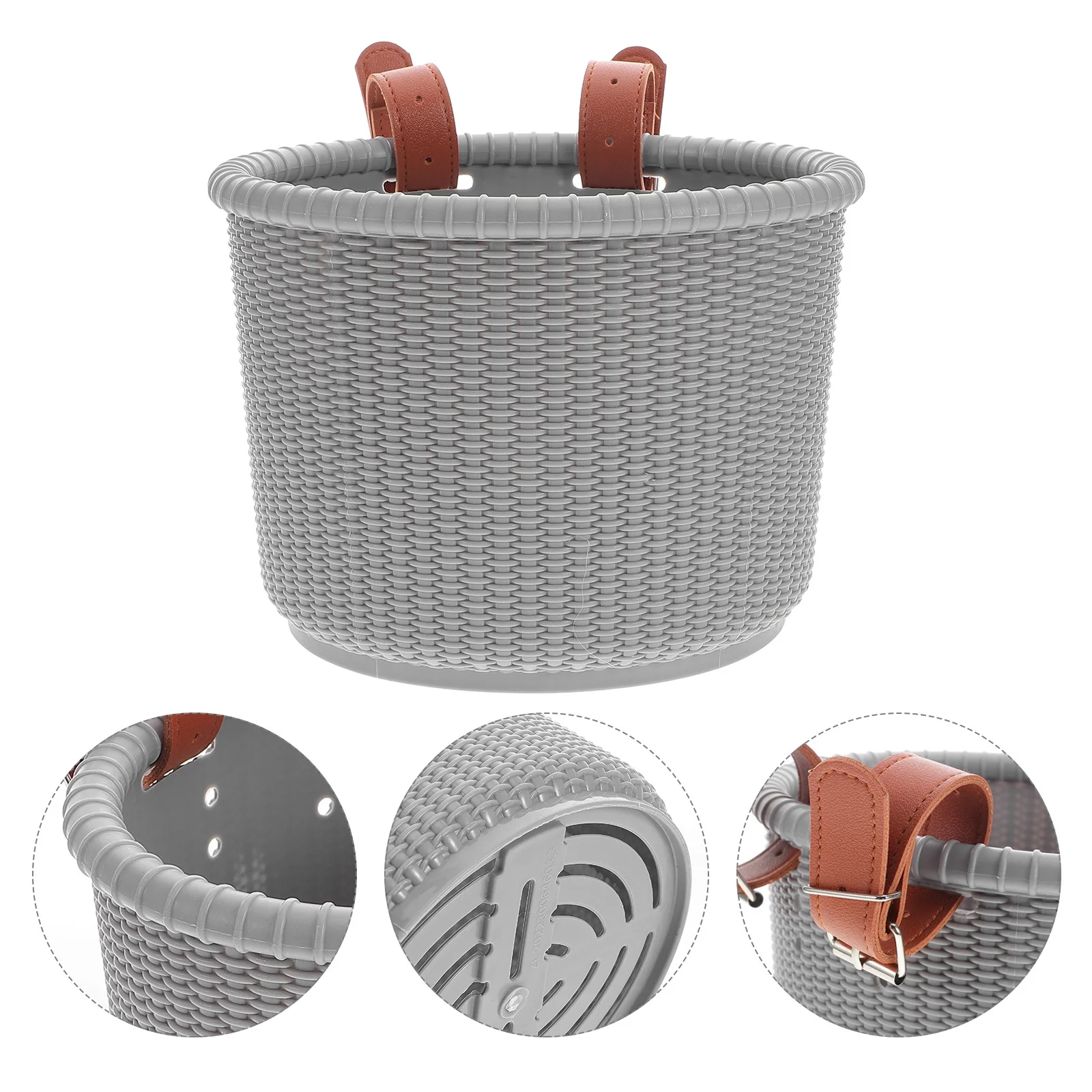 

Детская корзина для велосипеда, толстая пластиковая прочная передняя корзина, легко прикрепляемые ремни, большая вместимость, аксессуар для детского самоката