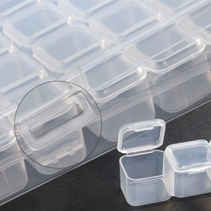 28 Grids Clear Plastic Box Storage Container Jewelry Box Bead Craft