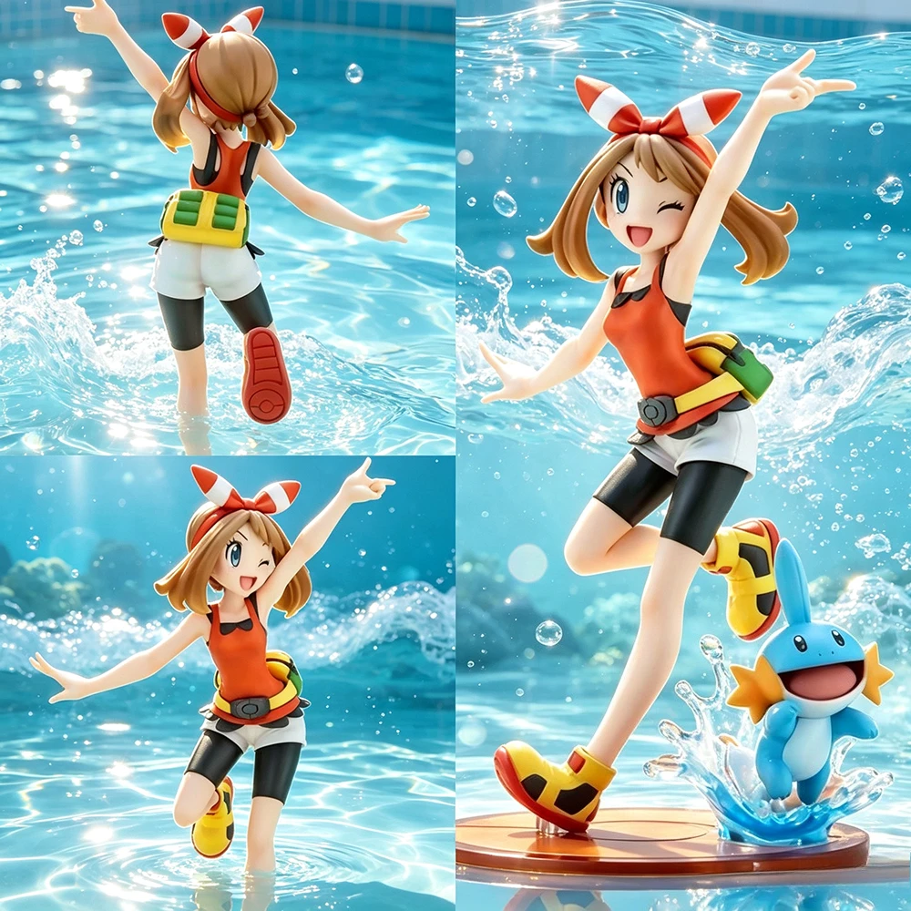 20cm/7,87 Zoll Anime Pokemon Figur May Mudkip Actionfiguren PVC-Statue Modell Sammlerstücke Spielzeug Geschenke