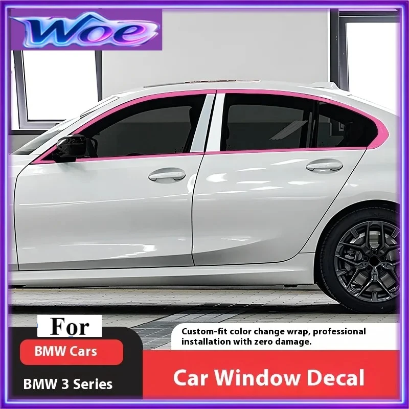 For BMW 3 Series 320/325Li/i3 Black Knight Gloss Black Vinyl Window Trim Chrome Delete Kit Car Body Decals And Stickers