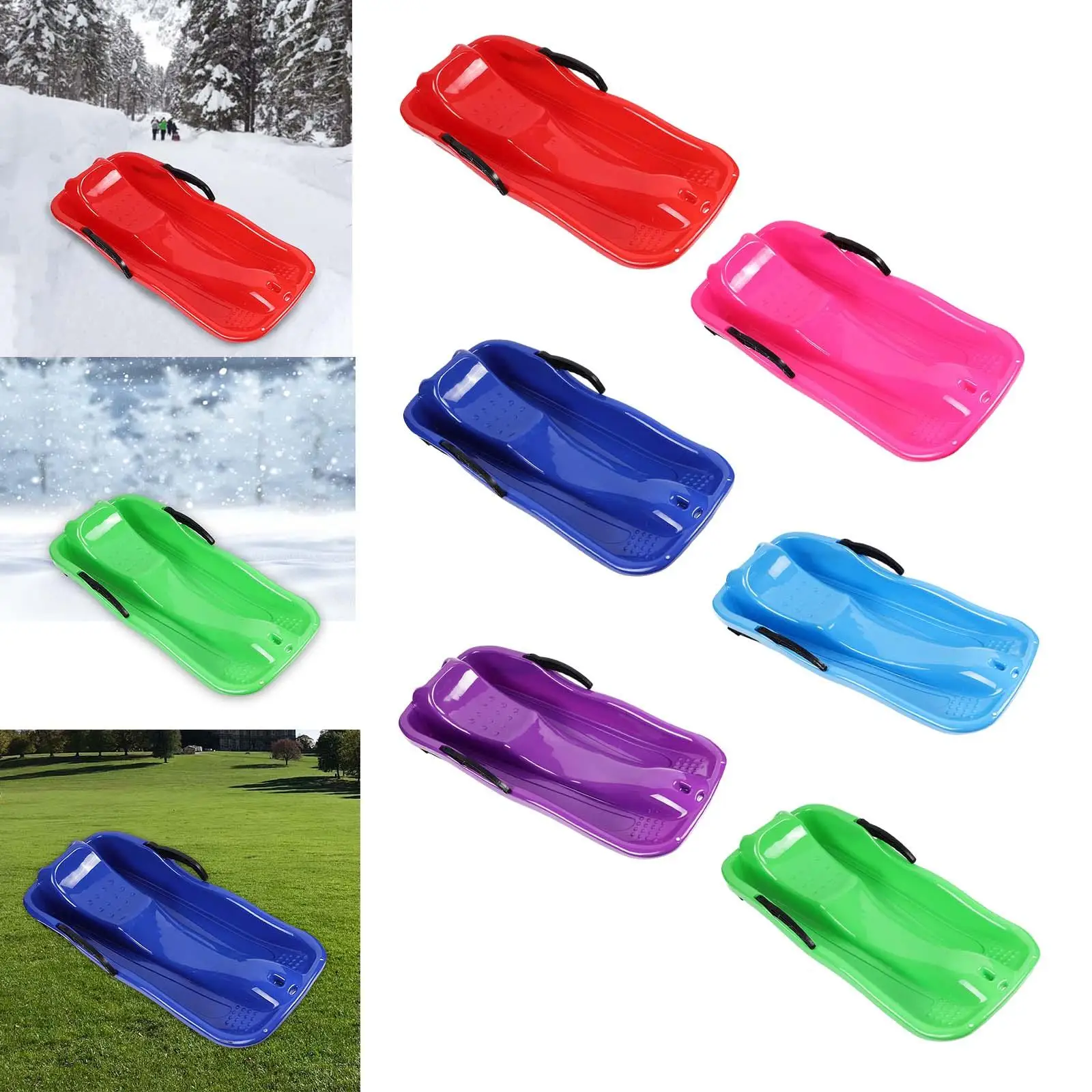 Winter Snow Sled Kids Sledge Sleigh Sledding Skiing Toboggan for Lawn Grass Garden
