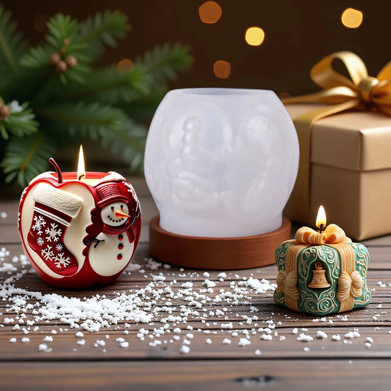 

DIY Рождественская серия ароматерапевтическая свеча силиконовая форма 3D белка шишка рождественская елка форма из гипсовой смолы праздничная вечеринка подарок