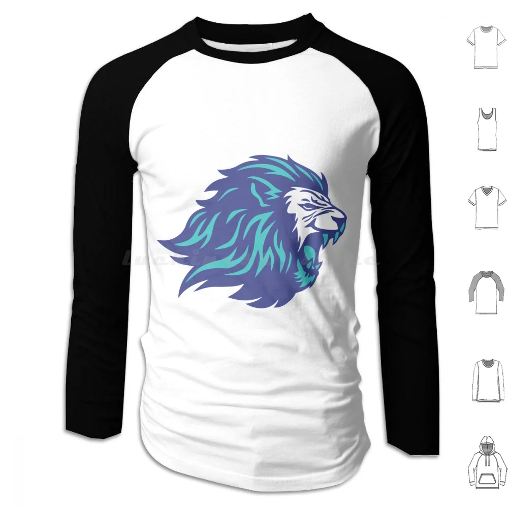 Blue Lion Animal Power Hoodies Long Sleeve Legendary Animals Animals Glass Animals