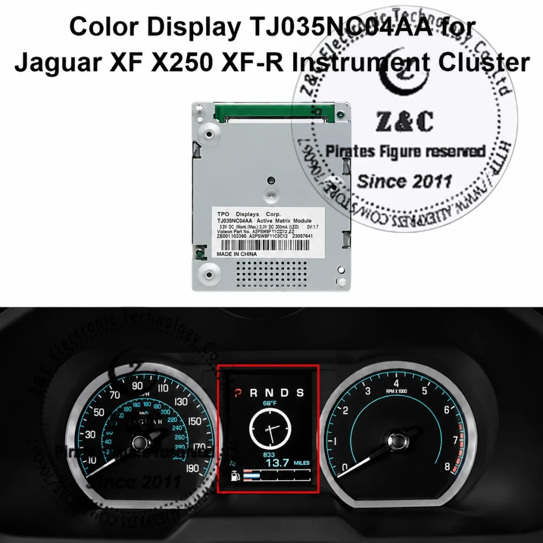 

TJ035NC04AA 3.5" LCD Display for Jaguar XF X250 XF-R Gauge Speedometer Instrument Cluster