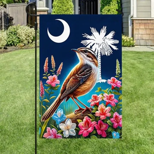 Spring in South Carolina With Local Bird and Blooming Flowers Flag Graden Flag ZZO EEZ