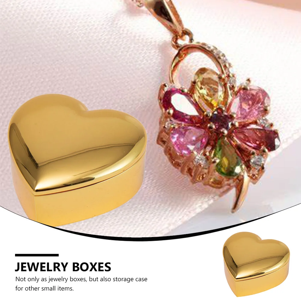 Jewelry Wrapping Box Heart Shaped Case Zinc Alloy Material Durable Long Lasting Earrings Brooch Hair Clip Display Holder