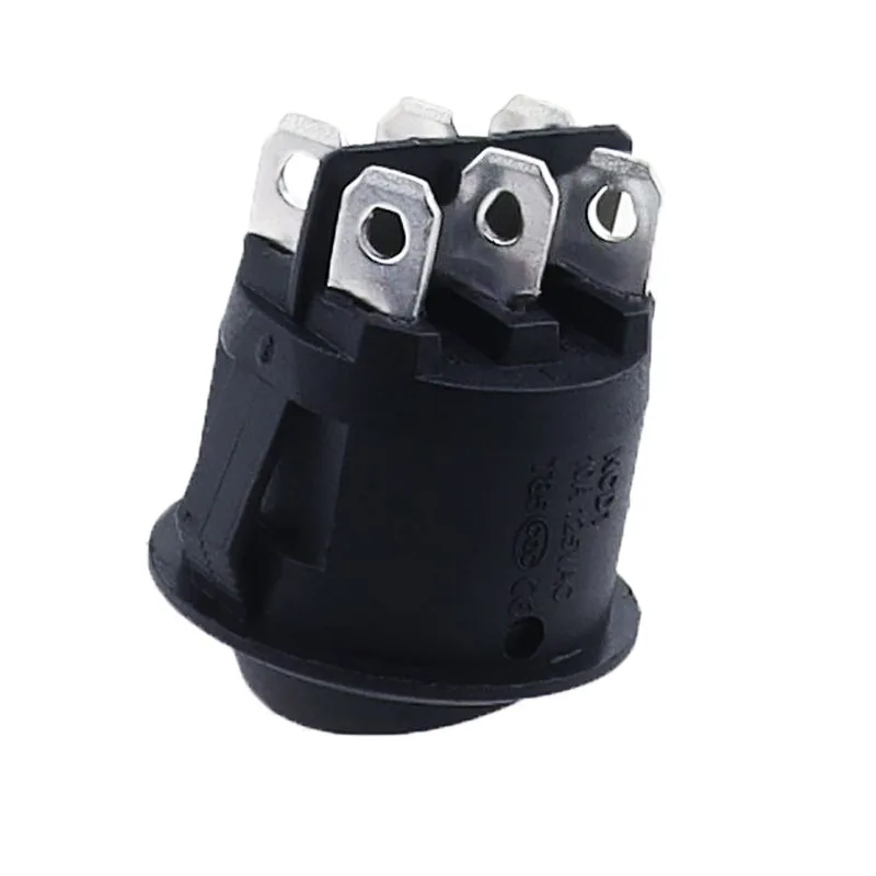 1PCS KCD1-206 23mm Round Rocker Switches 3 Position 6 PIN ON-OFF-ON Rocker Switch 10A 125VAC