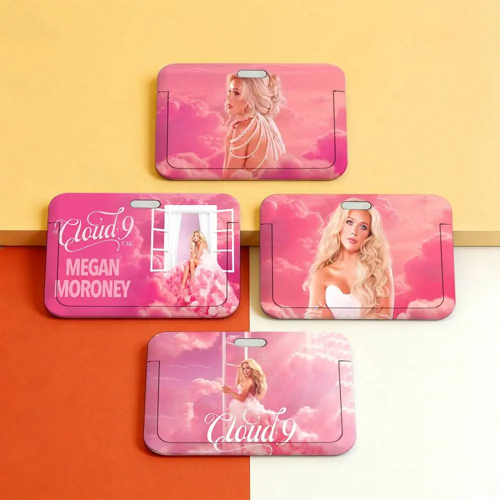 Singer M-Megan Moroney Cloud 9 G Transparent Card Holder Employee Plastic Slide Cover Lanyard Work Business ID Bag Bus
