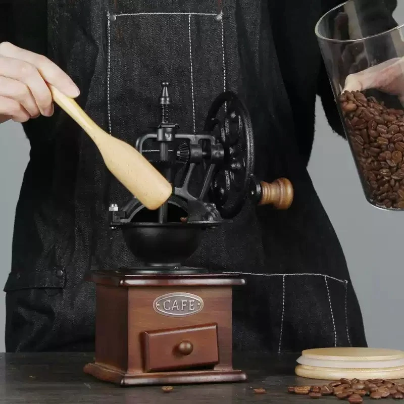 Retro Small Manual Coffee Grinder,Hand‑Crank Coffee Bean Mill for Home