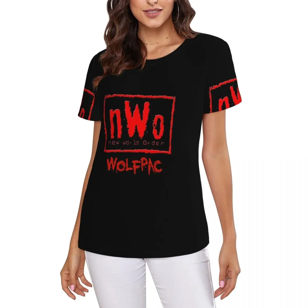 NWO New World Order Wrestling T-Shirt Women Short Sleeve T Shirts O-Neck Clothing Cotton Summer Tees Streetwear