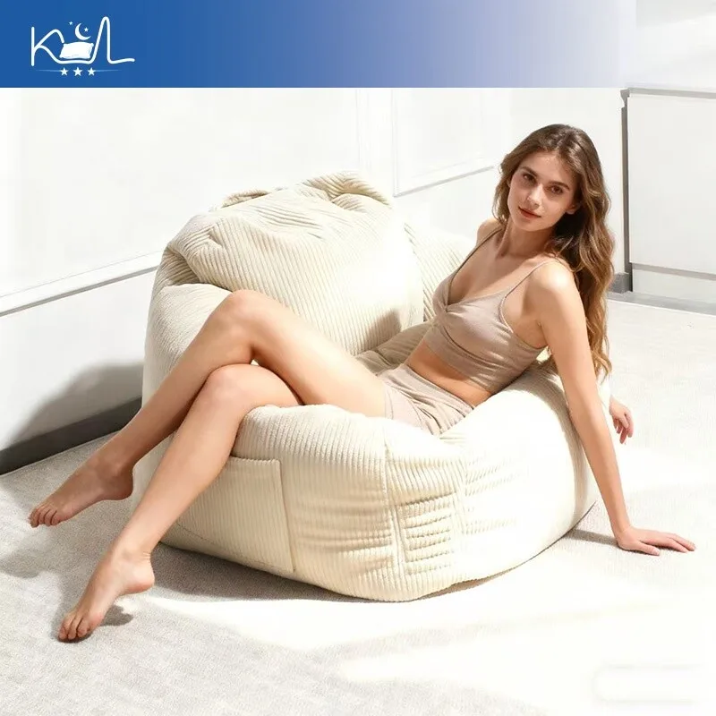 Vacuum Compressed Corduroy Fabric Sofa Modern Single Lounge Sofa for Home Living Room Tatami
