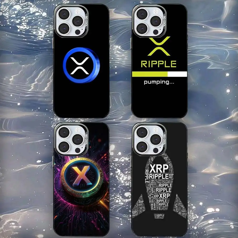 

X-XRPS Ripple Crypto Phone Case For iPhone 16,15,14,13,12,11,Mini,Pro,SE,MAX Black Matte Shockproof Cover