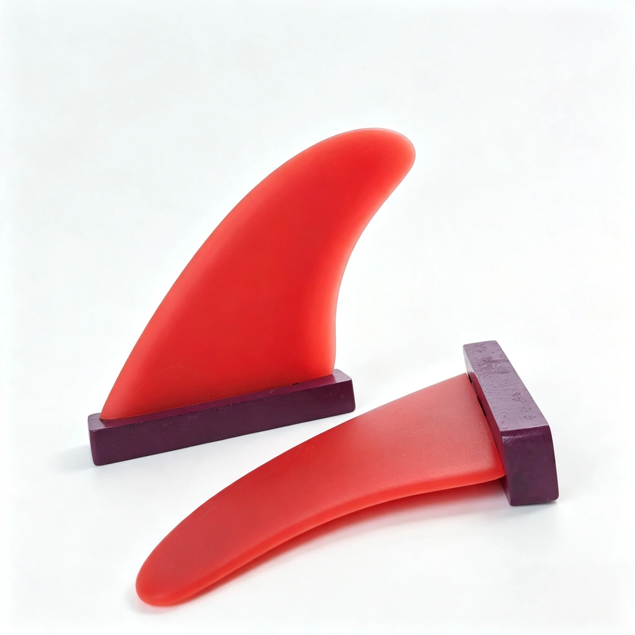 F1 Surfboard Fins, Set of 2, Made of Fiberglass, Light Red Surf Fins, Surfboard Accessories