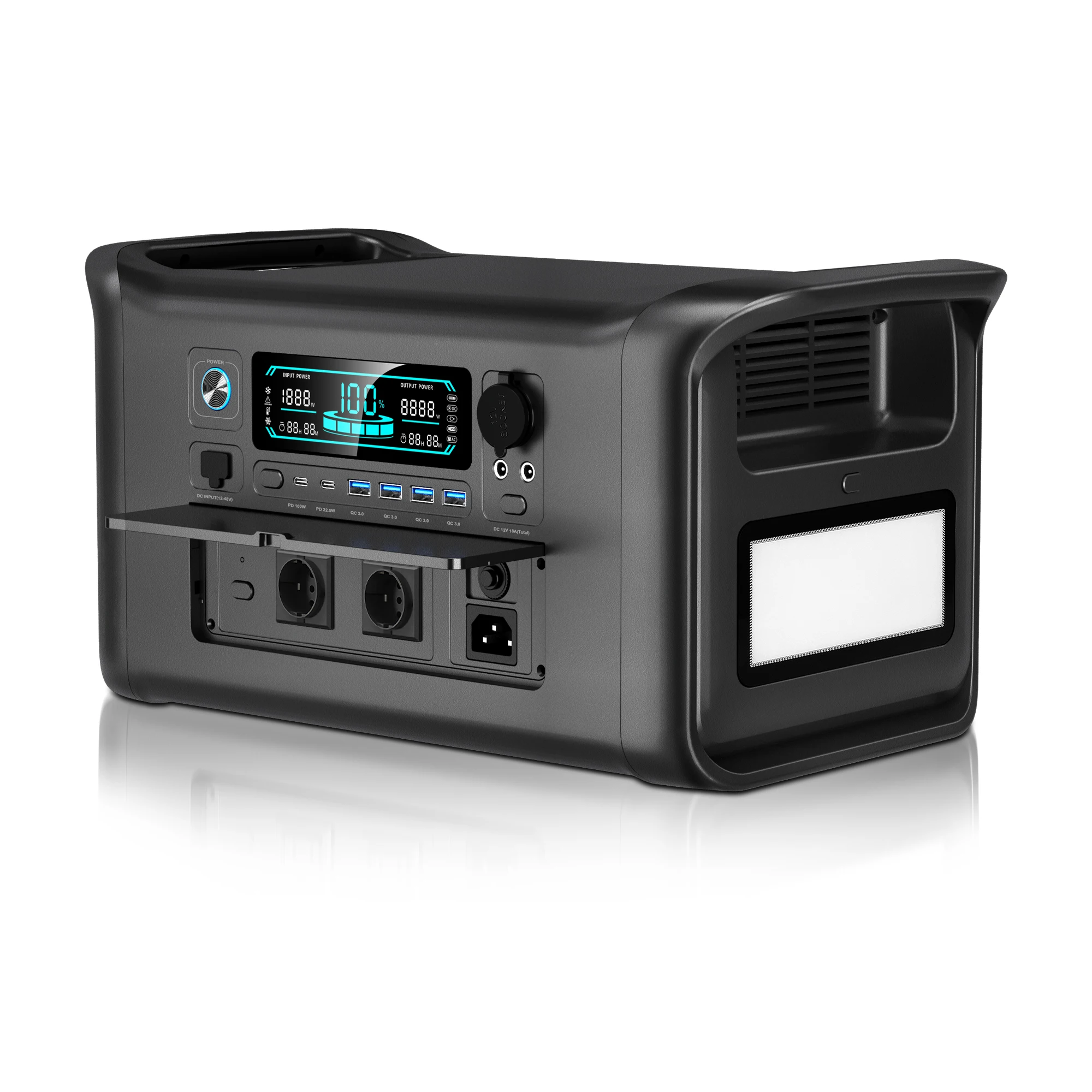 CTOLITY AP1000 1800 W 1024 Wh Solargenerator Tragbares Kraftwerk Camping 1024 Wh Lifepo4-Batterie AC-Steckdosen 320000 mAh