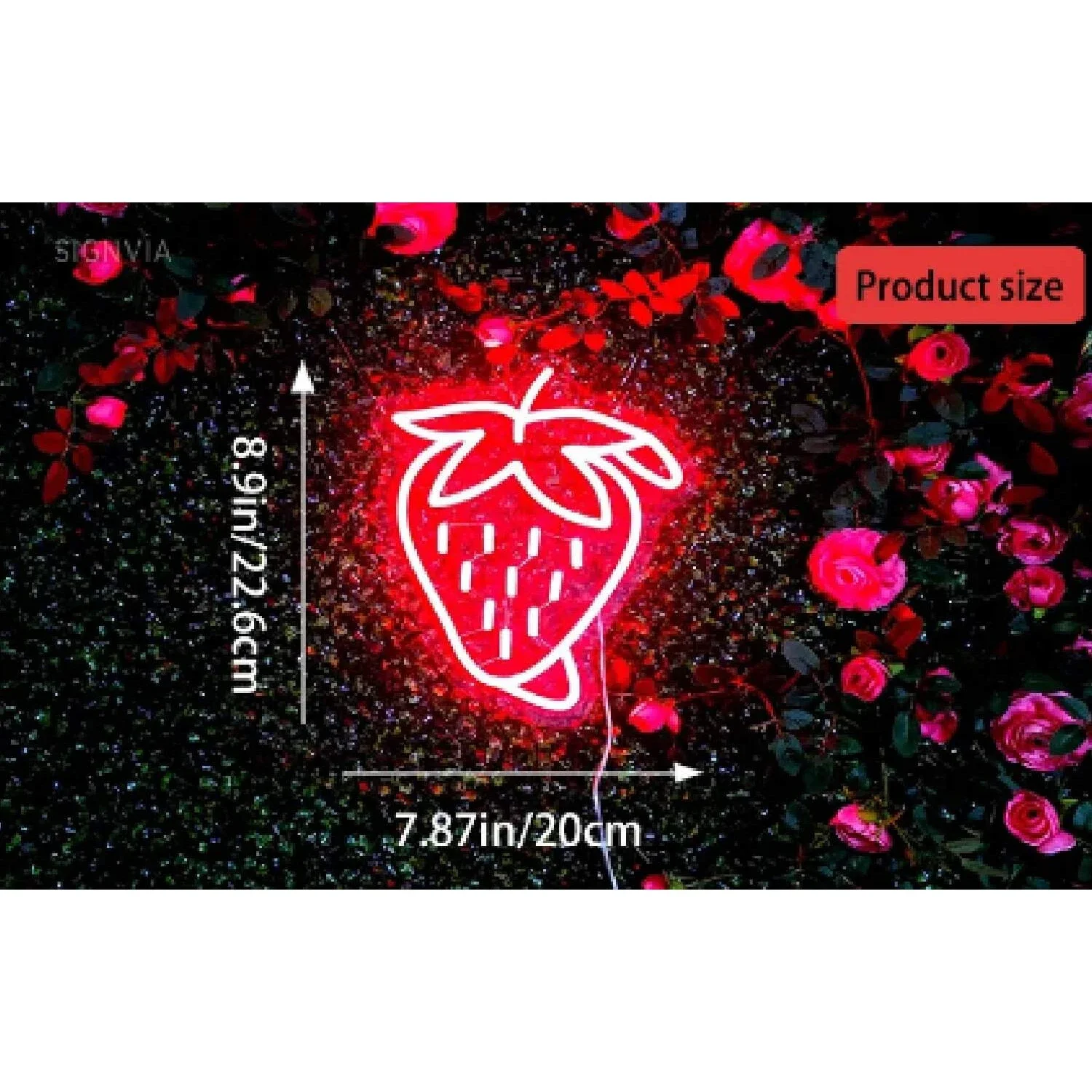 Modern Strawberry Design LED Neon Sign For Home Decoration Red Wall Decoration For Home Living Room Supermarket Shop Kids\' Gifts