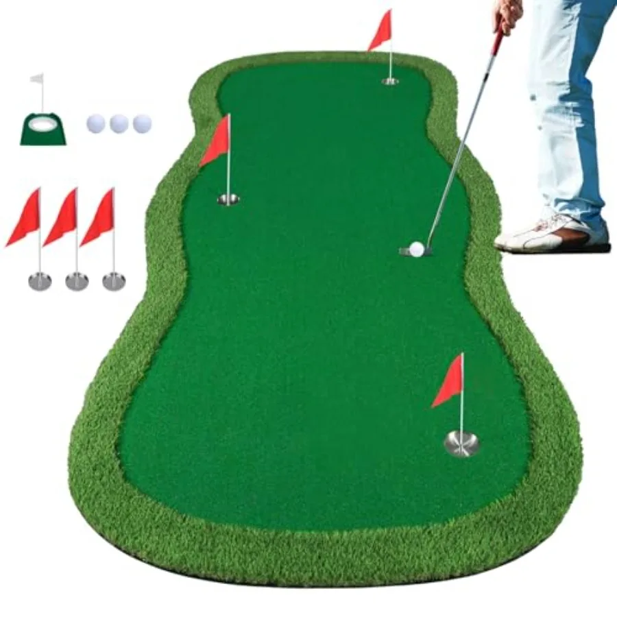 

Golf Putting Green, Large Golf Putting Mat for Indoor Outdoor, Professional Practice Training Greens Mat