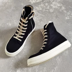 Men's Casual Shoes Black Solid Women Shoes Canvas Lace-up Male Sneakers Fashions Women's Sneakers