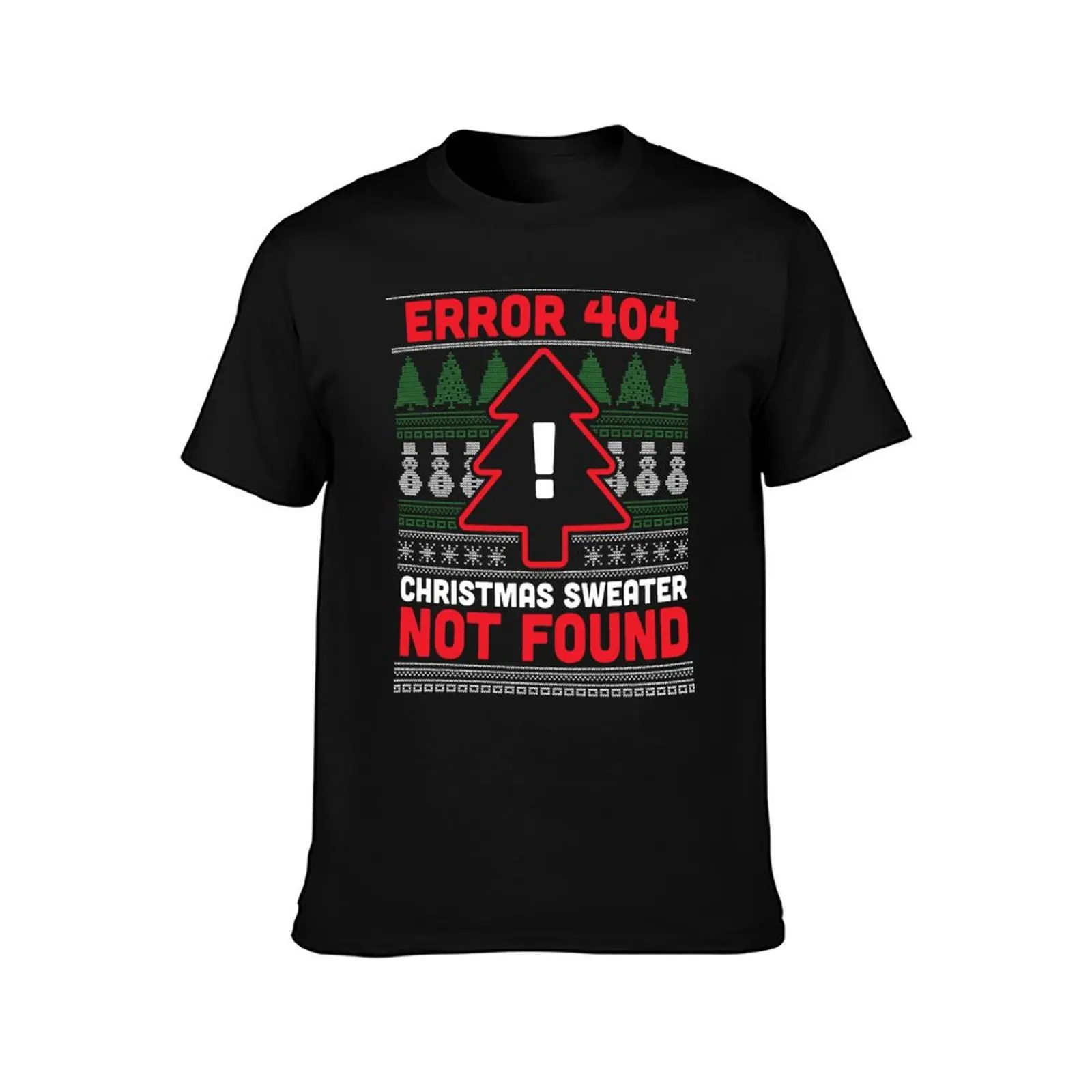Error 404 Ugly Christmas Sweater Not Found - Computer Nerd T-Shirt All Match Print Short Sleeve Top