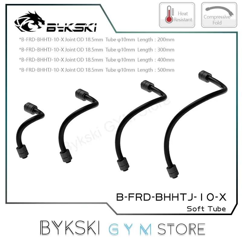 Bykski AIO Water Pipe OD10mm 20-50cm Quick Conected Rubber Hose Soft Tubing Flexible Anti-Bending Rotatable B-FRD-BHHTJ-10-X