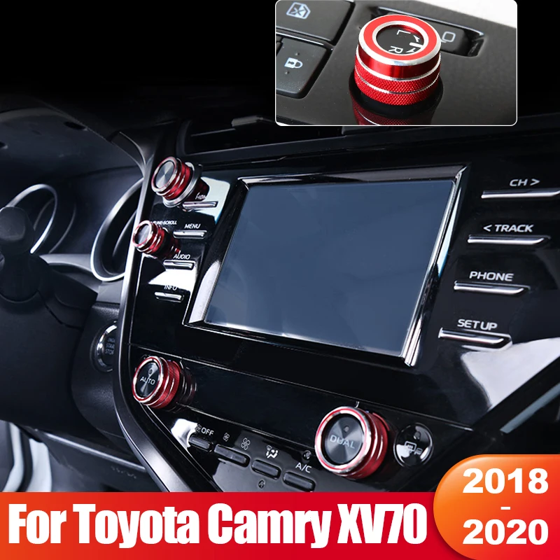 For Toyota Camry 70 XV70 2018 2019 2020 2021 2022 2023 Hybrid Car AC Climate Control Knob Ring Trim Button Cover Accessories