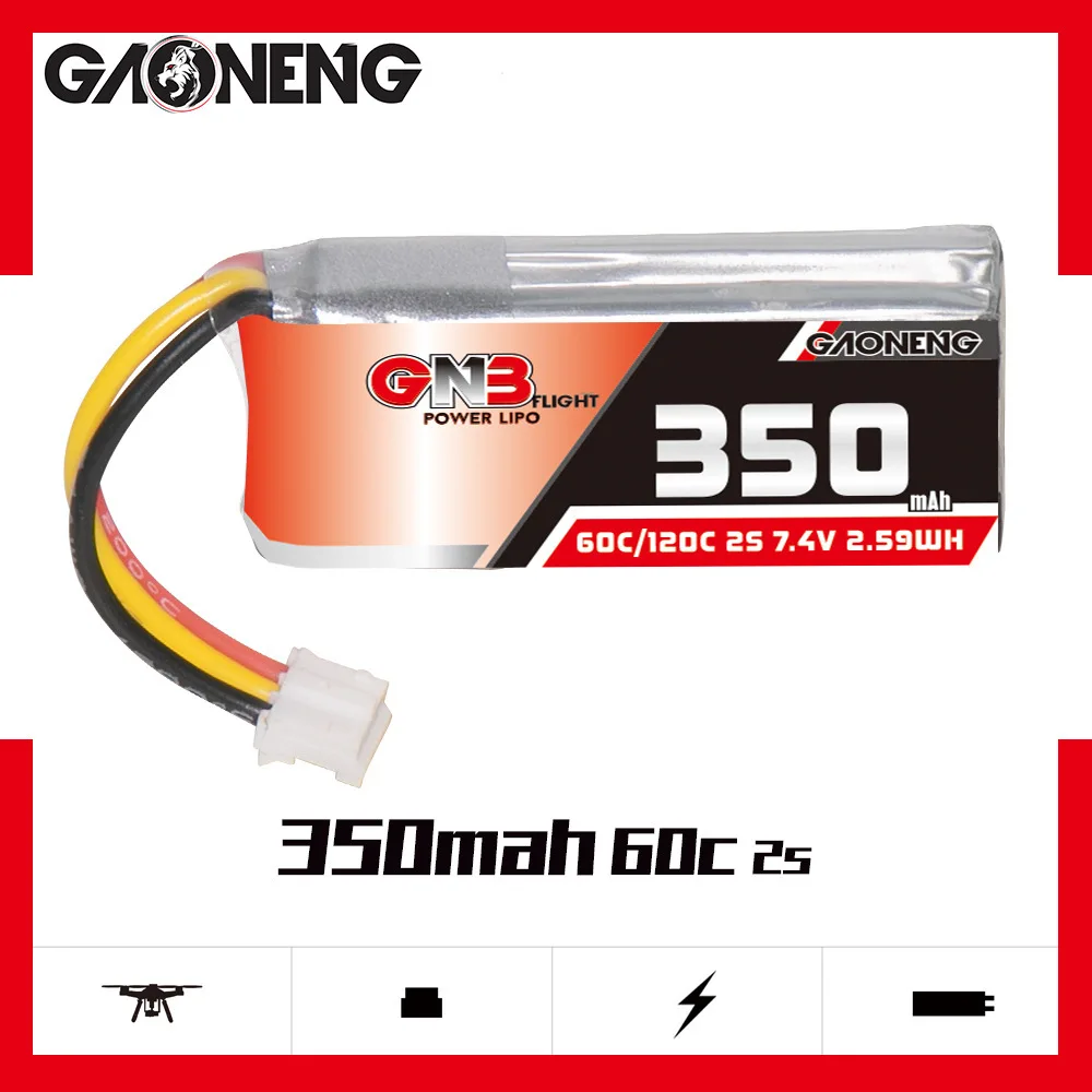 10Pcs GNB 2s 350/380/450/550mAh 60c/70c/80c/90c Lipo Battery For 1/28 Rc Racing Drift Car Parts 7.4v 7.6v Rechargeable Battery