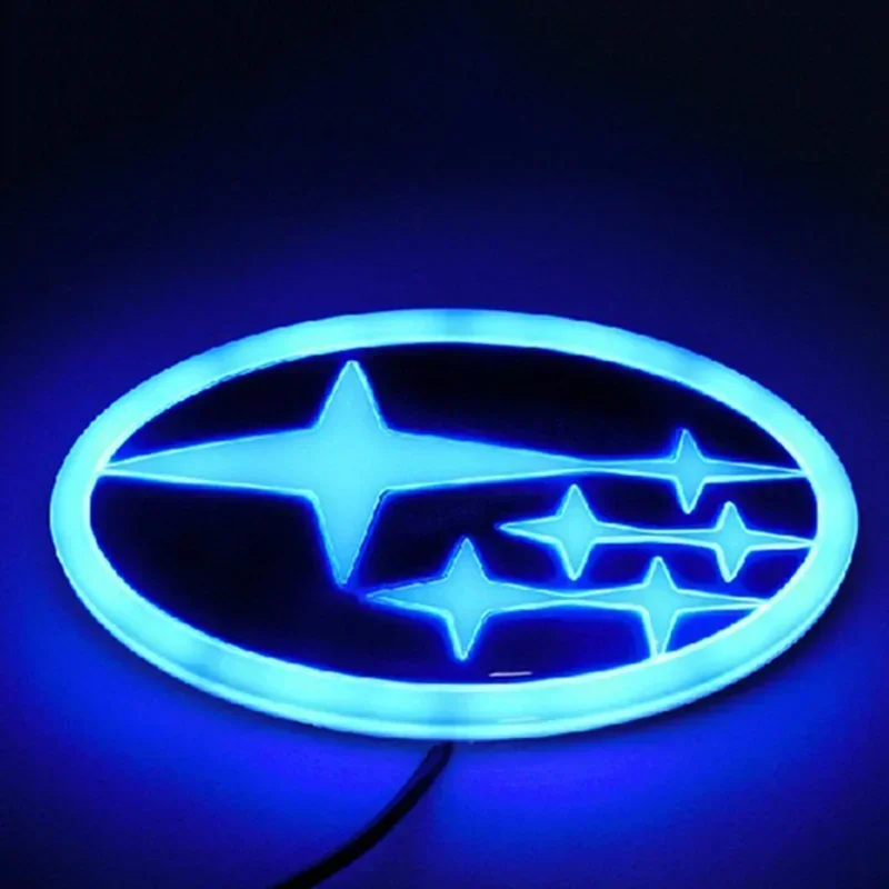 14X7.3cm Car Front Grille LED Rear Trunk Emblem Light Badge Sticker for Subaru STI Forester XV Outback Impreza Legacy WRX BRZ