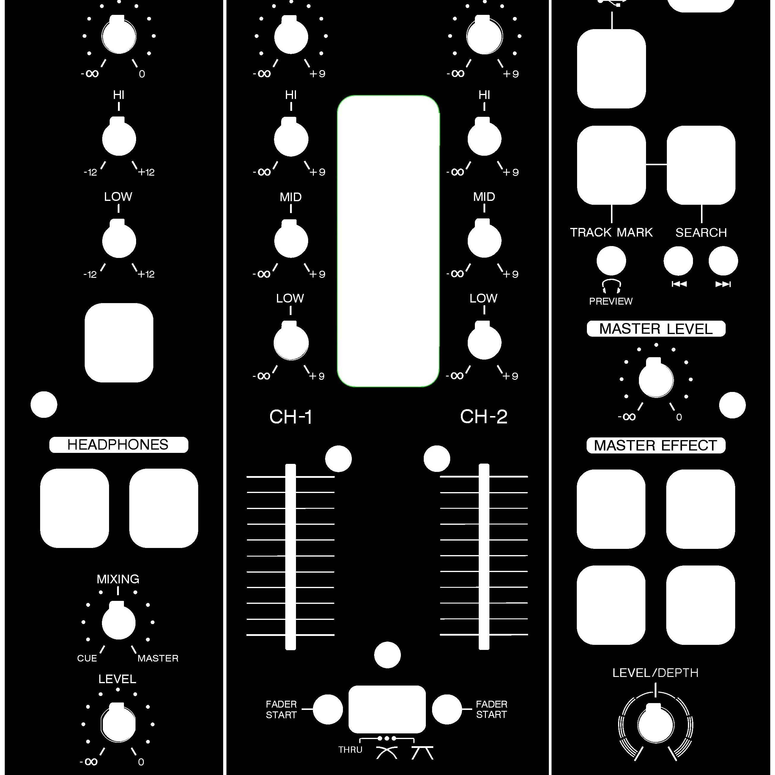 djm350-mixer-panel-dj-film-protection-paste-black-original-color-pvc-materials