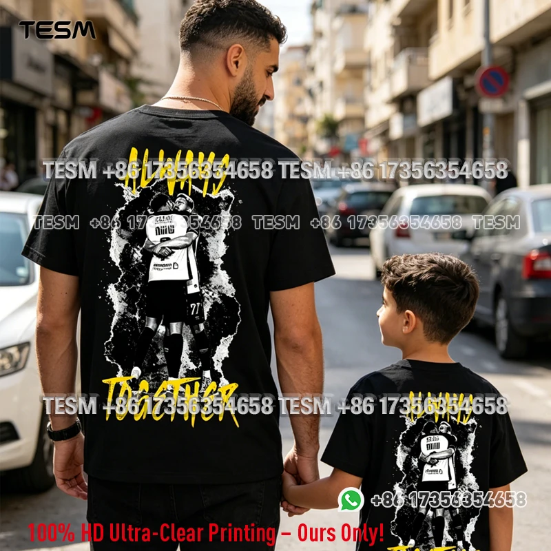 TESM Always Together Israeli Football Fans T-Shirt Family Matching Cotton Short Sleeve Streetwear Casual Tops Men Kids
