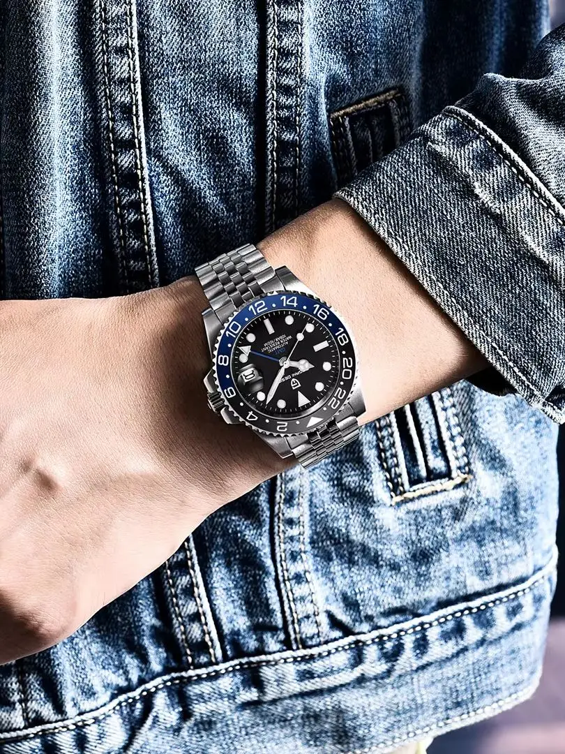 PAGANI DESIGN 40 mm Keramik GMT Automatikuhr Herren mechanische Uhr Saphirglas 100 m wasserdicht Herren mechanische Uhr