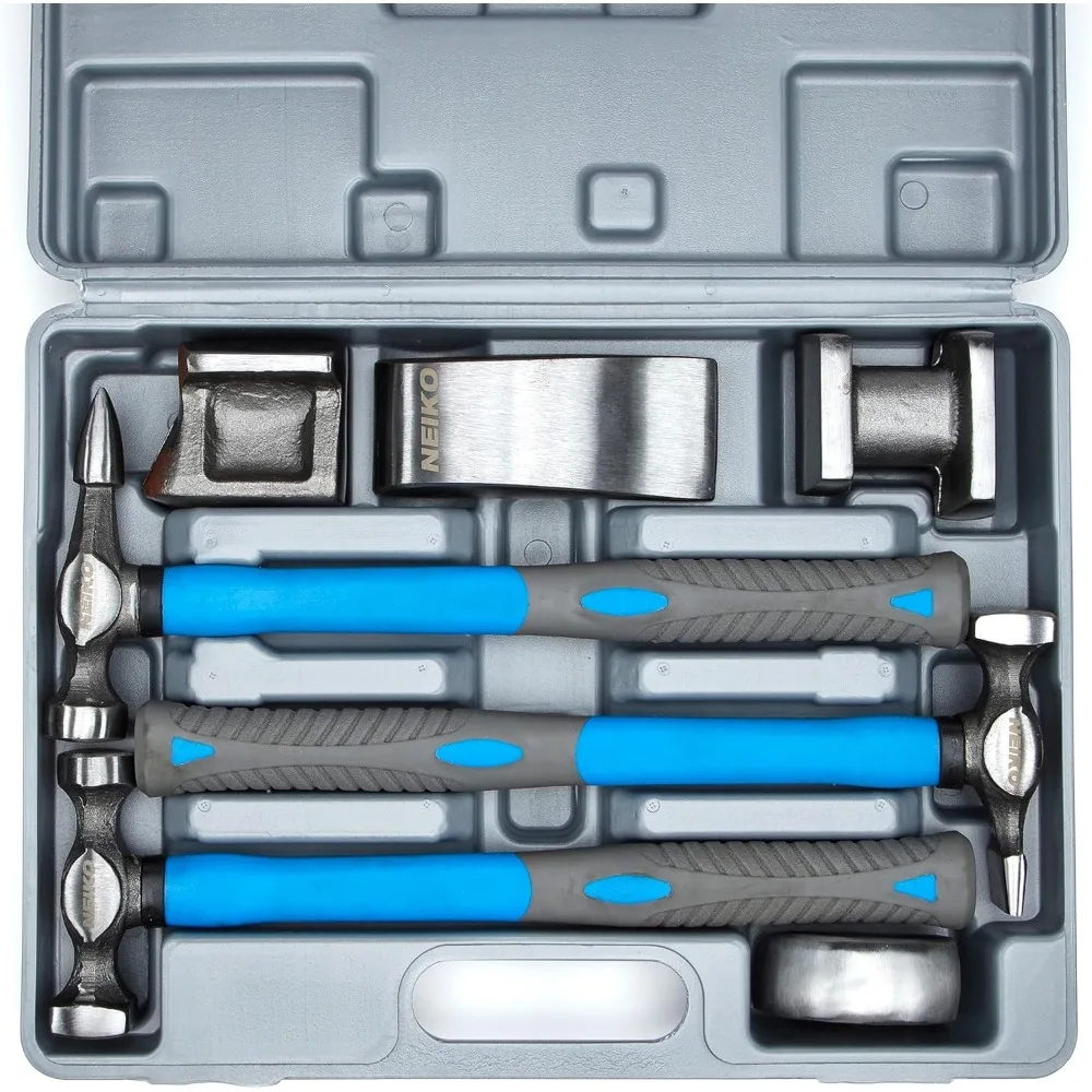 Juego de martillos y muñecas para reparación de carrocería de automóvil de alta resistencia de 7 piezas