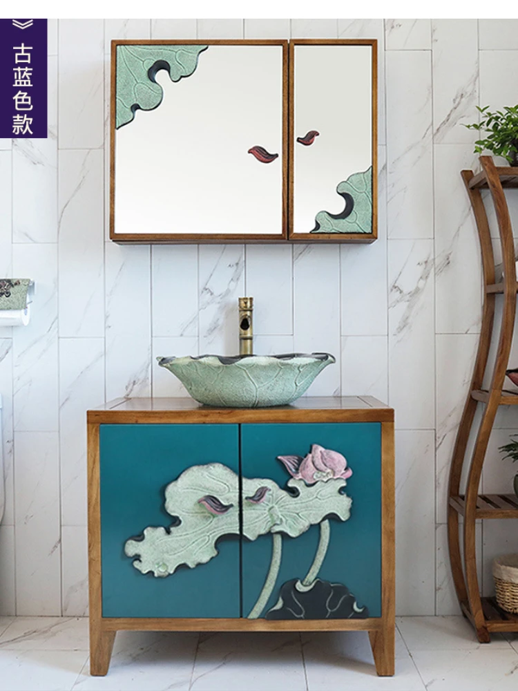 Bathroom Cabinet Mirror Cabinet Combination Floor Type Wash Basin Washbasin Pool Washstand