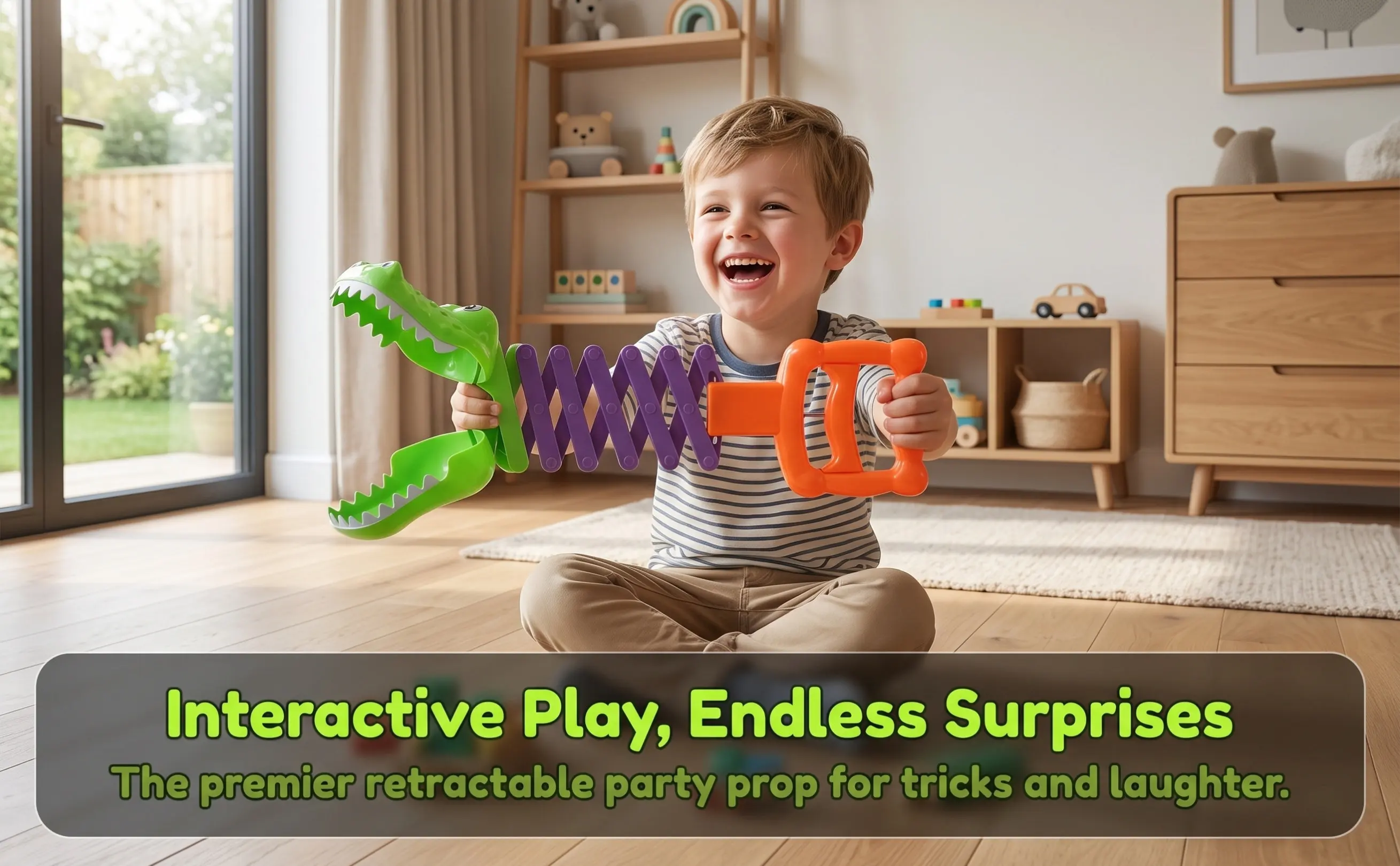 Grabber Mechanical Hand Arm Creative Retractable Alligator Design Interactive Spring Claw Reacher Fun Halloween Birthday Party