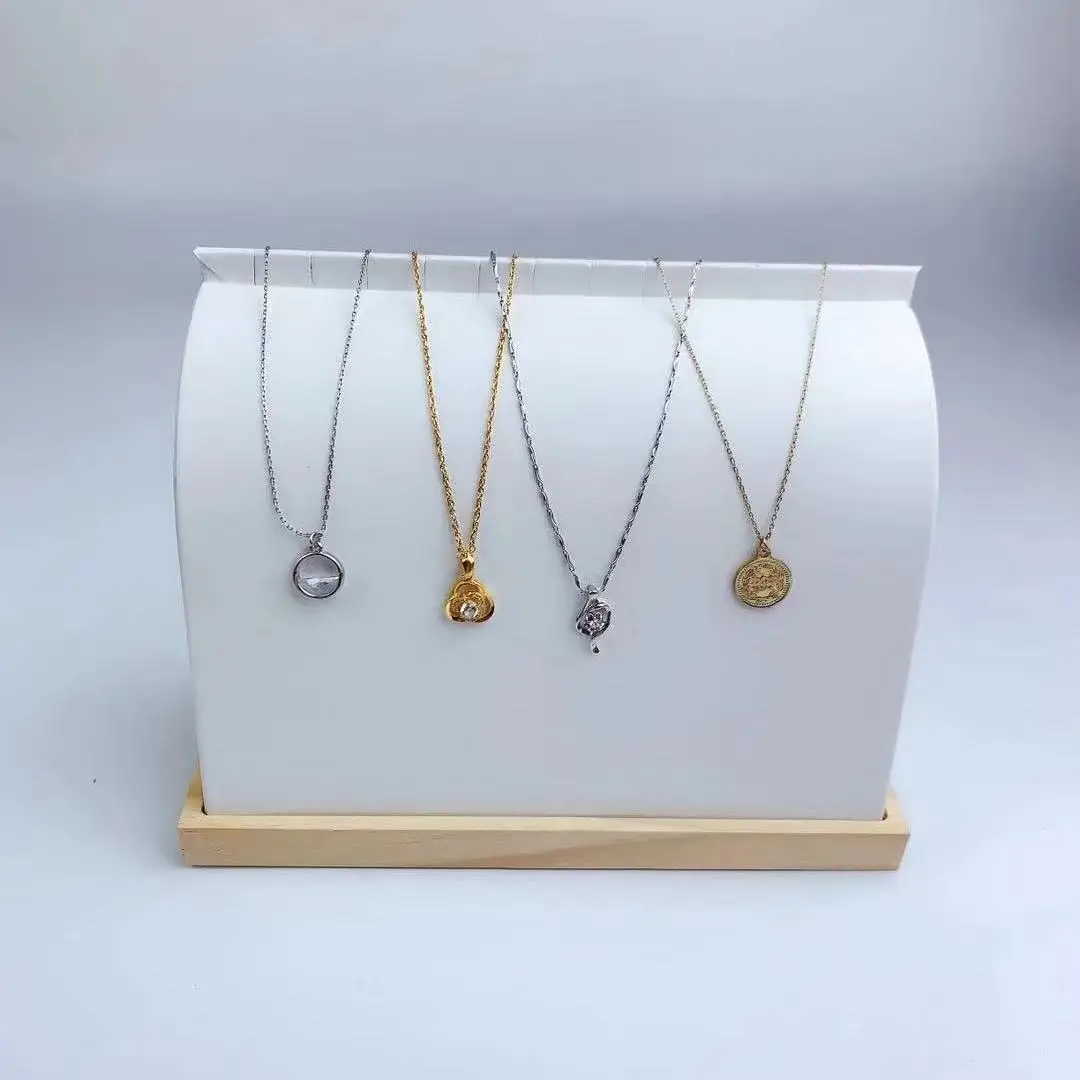 Fashion Wooden Multiple Easel Necklace Display Stand Pendant Bracelet Jewelry Storage Rack Holder Window Jewellery Showcase Prop