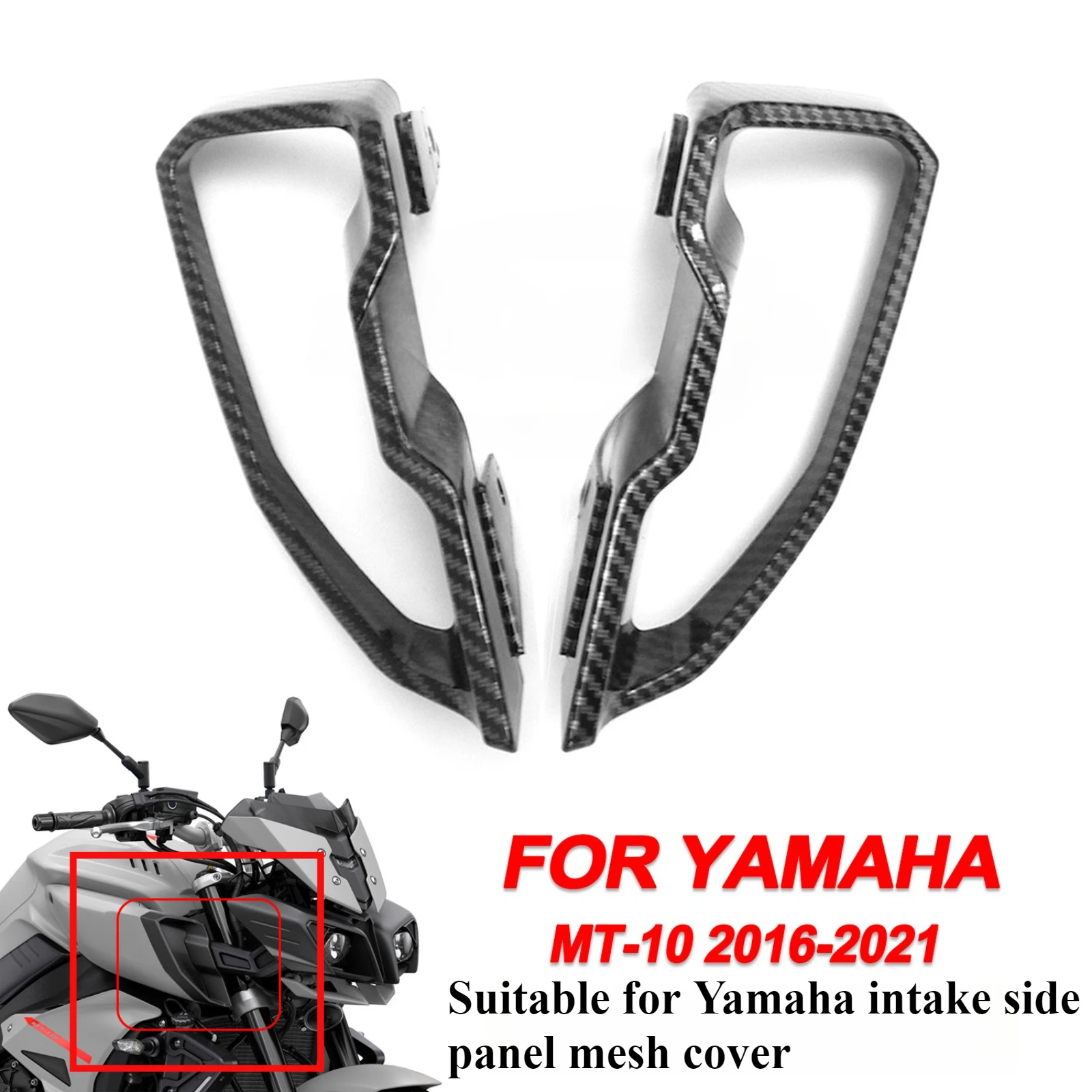 For Yamaha MT10 FZ-10 2016-2021 Motorcycle Air Intake Side Panel Mesh Cover Air Inlet Fairing Panel Modified Replacement Parts