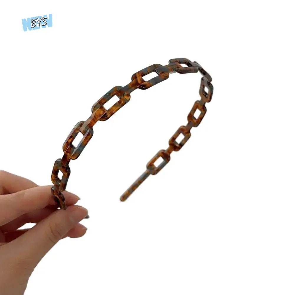 

Geometric Chain Hairband Women Hair Hoop Korean Style Acetate Headband Headwear Hair Accessories Thin Hairhoop Face Washing