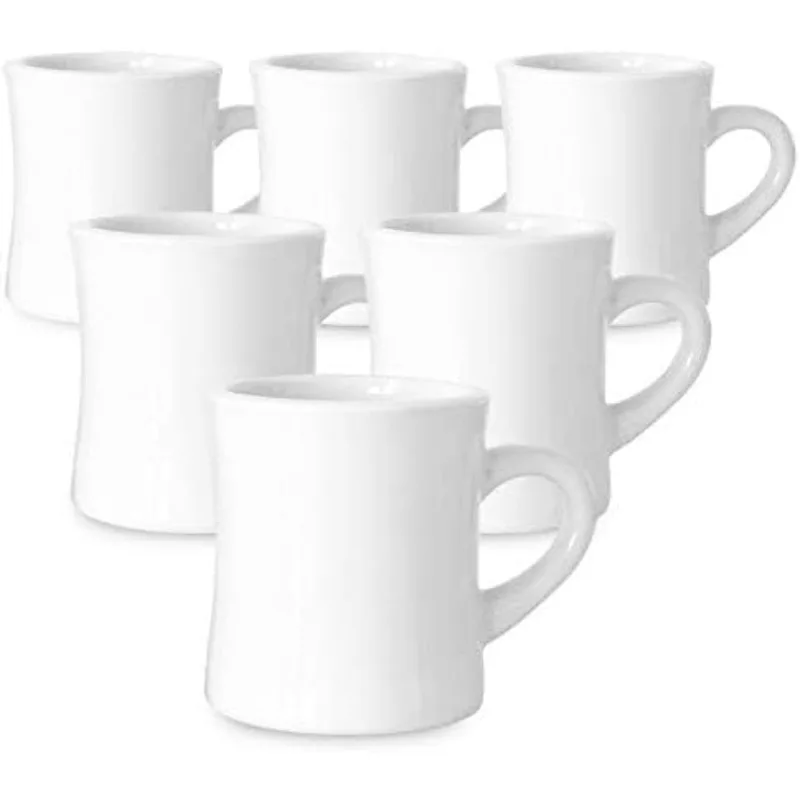 Original 11oz White Diner Coffee Mug Set - Ceramic Mugs Great for Kitchen Set, Travel, and Hot Tea, Retro Waffle House Farmhouse